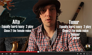 The differences between Alto and tenor saxophone